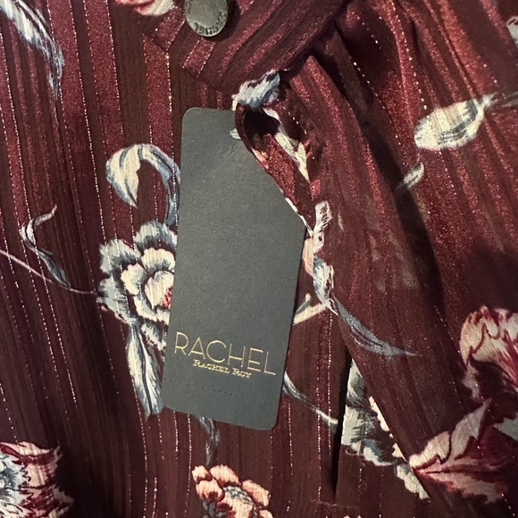 Rachel Roy Royal Orchid Burgundy Floral Fall Dress - Picture 6 of 11